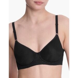 NWOT NATORI Harmony Smooth Back Spacer Underwire Bra Black Women Size 38F 38DDD